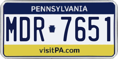 PA license plate MDR7651