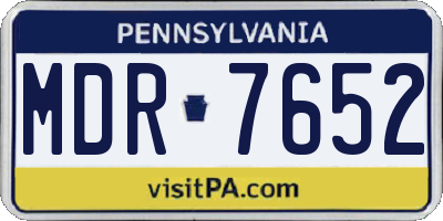 PA license plate MDR7652