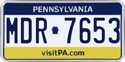 PA license plate MDR7653