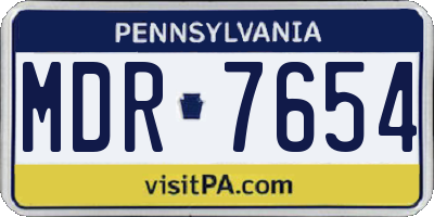 PA license plate MDR7654
