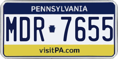 PA license plate MDR7655