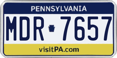 PA license plate MDR7657