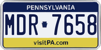 PA license plate MDR7658