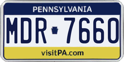 PA license plate MDR7660