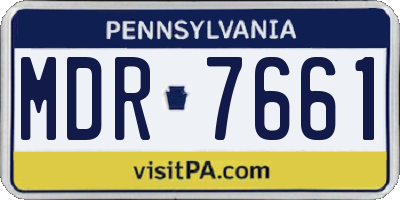 PA license plate MDR7661