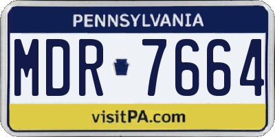 PA license plate MDR7664