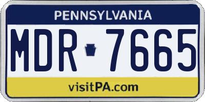 PA license plate MDR7665