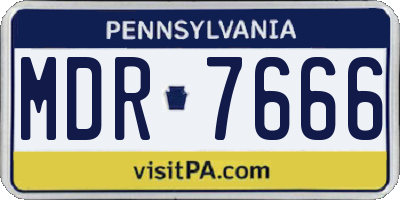 PA license plate MDR7666