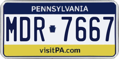 PA license plate MDR7667