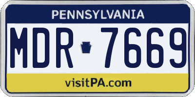 PA license plate MDR7669