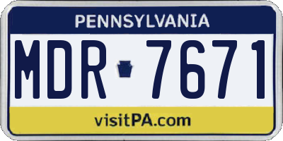 PA license plate MDR7671