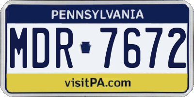 PA license plate MDR7672