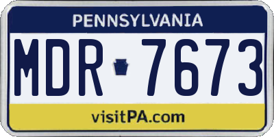 PA license plate MDR7673