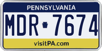 PA license plate MDR7674