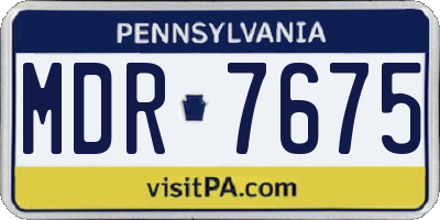PA license plate MDR7675
