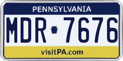 PA license plate MDR7676