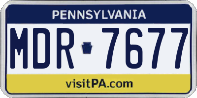PA license plate MDR7677