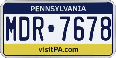 PA license plate MDR7678