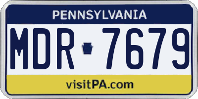 PA license plate MDR7679