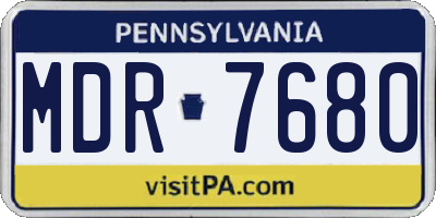 PA license plate MDR7680