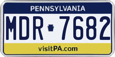 PA license plate MDR7682