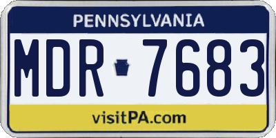 PA license plate MDR7683