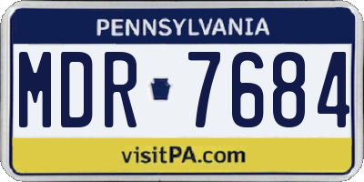 PA license plate MDR7684