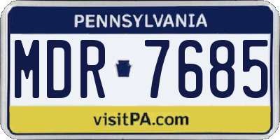 PA license plate MDR7685