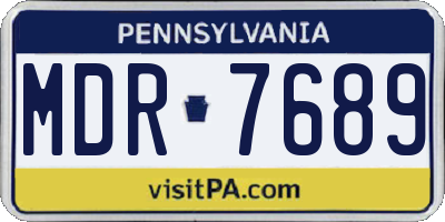 PA license plate MDR7689