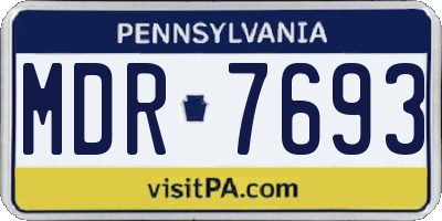 PA license plate MDR7693
