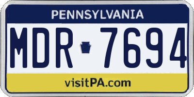 PA license plate MDR7694