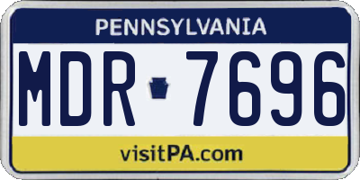 PA license plate MDR7696