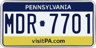 PA license plate MDR7701