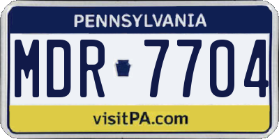PA license plate MDR7704