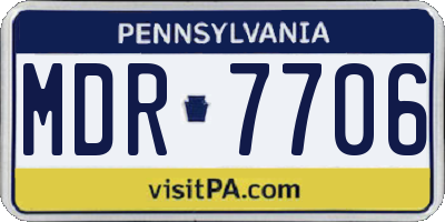 PA license plate MDR7706