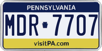 PA license plate MDR7707