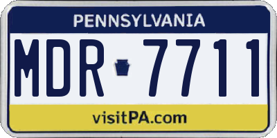PA license plate MDR7711