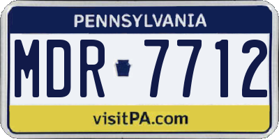 PA license plate MDR7712
