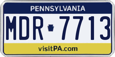 PA license plate MDR7713