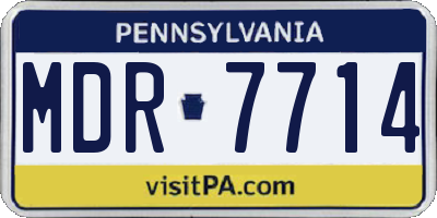 PA license plate MDR7714
