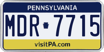 PA license plate MDR7715