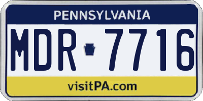PA license plate MDR7716