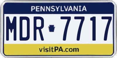 PA license plate MDR7717