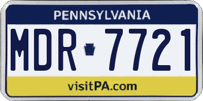 PA license plate MDR7721