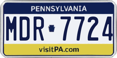 PA license plate MDR7724