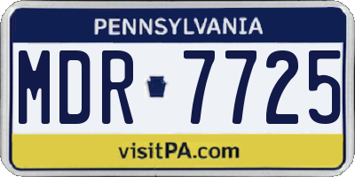 PA license plate MDR7725