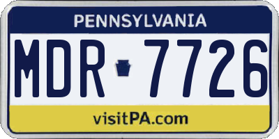 PA license plate MDR7726