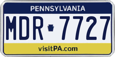 PA license plate MDR7727