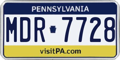 PA license plate MDR7728