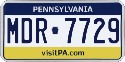 PA license plate MDR7729